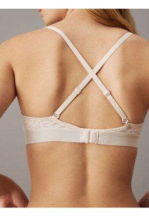 Bralette Beige Elegante De Encaje Sin Forro Calvin Klein