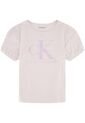 Camiseta Para Niña Con Mangas De Globo Rosado Calvin Klein de Calvin Klein