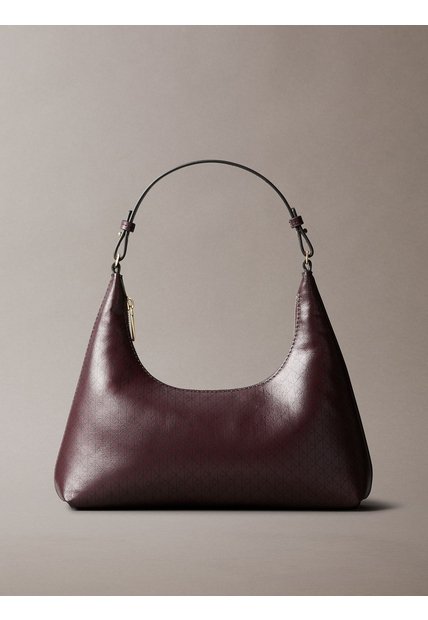 Bolso Café De Hombro Con Logo Monograma En Todo El Artículo Calvin Klein