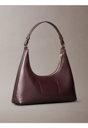 Bolso Café De Hombro Con Logo Monograma En Todo El Artículo Calvin Klein