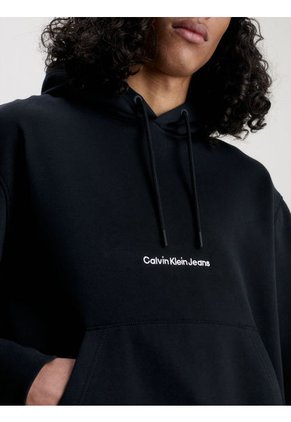 Sudadera Con Capucha Y Logo Hombre Negro Hombre Negro Calvin Klein