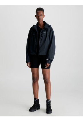 Cortavientos Reciclado Con Capucha Mujer Negro Calvin Klein