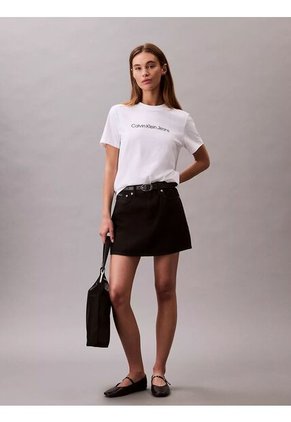 Camiseta Blanca Clásica Con Logo Estampado Calvin Klein