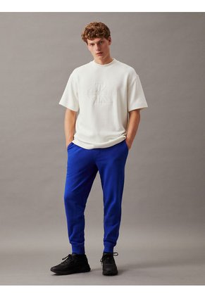 Pantalón Azul De Chándal De Felpa De Algodón Calvin Klein