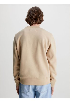 Sudadera Con Monograma Hombre Beige Calvin Klein
