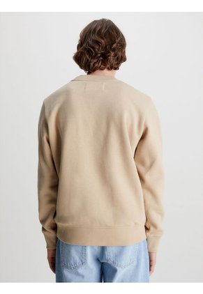 Sudadera Con Monograma Hombre Beige Calvin Klein