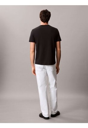 Camiseta Negra Con Diseño Apilado Calvin Klein