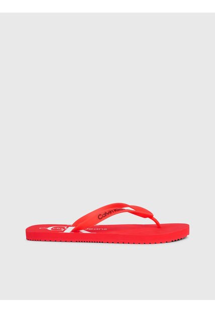 Sandalias Naranja De Playa Con Monologo Calvin Klein