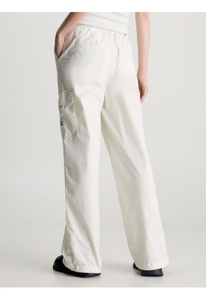 Pantalón Blanco Cargo Recto De Algodón Calvin Klein