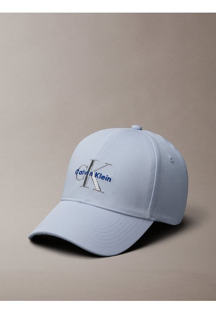 Gorra Azul De Algodón Con Monograma Bordado Calvin Klein