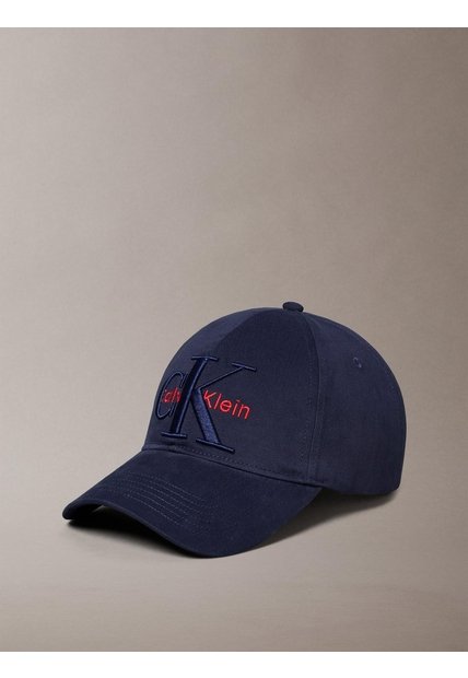Gorra Azul De Béisbol Con Logo Monograma A Capas Calvin Klein