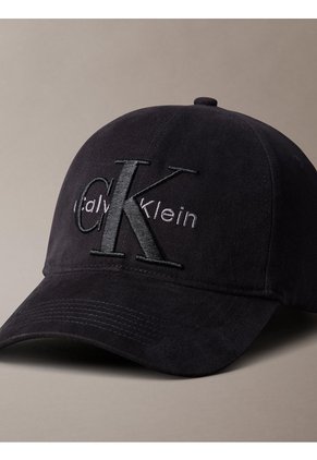 Gorra Negra De Béisbol Con Logo Monograma A Capas Calvin Klein