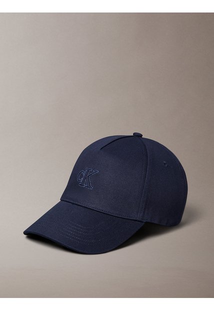 Gorra Azul Con Bordado Monograma Calvin Klein