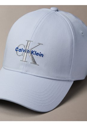 Gorra Azul De Algodón Con Monograma Bordado Calvin Klein