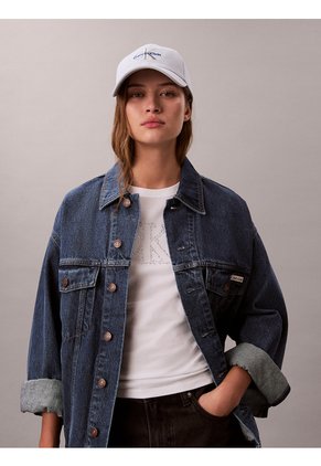 Gorra Azul De Algodón Con Monograma Bordado Calvin Klein