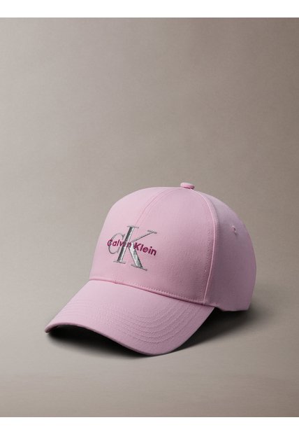Gorra Rosa De Algodón Con Monograma Bordado Calvin Klein