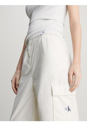 Pantalón Blanco Cargo Recto De Algodón Calvin Klein