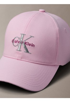 Gorra Rosa De Algodón Con Monograma Bordado Calvin Klein