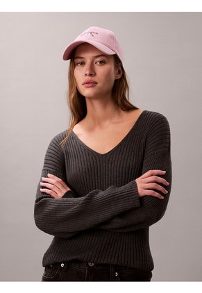 Gorra Rosa De Algodón Con Monograma Bordado Calvin Klein