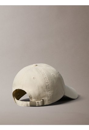 Gorra Beige En Lona De Algodón Lavado Con Detalle Deshilado Calvin Klein