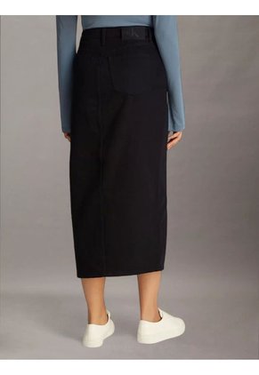 Falda Negro Larga Denim Calvin Klein