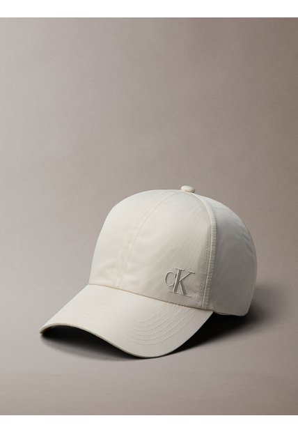 Gorra Beige Con Bordado Monograma Calvin Klein