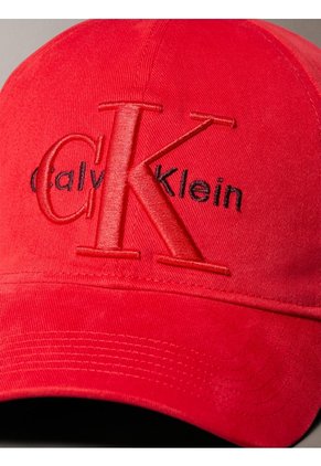 Gorra Roja De Béisbol Con Logo Monograma A Capas Calvin Klein