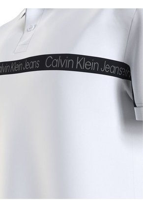 Polo Con Cinta Con El Logo Blanco Hombre Blanco Calvin Klein