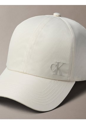 Gorra Beige Con Bordado Monograma Calvin Klein