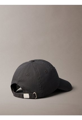 Gorra Negra En Lona De Algodón Lavado Con Detalle Deshilado Calvin Klein