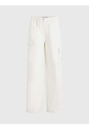 Pantalón Blanco Cargo Recto De Algodón Calvin Klein