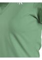 Camiseta Verde Slim Con Cuello V Para Mujer Calvin Klein de Calvin Klein