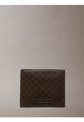 Billetera Gris Plegada Con Logo Monograma Con Monedero Calvin Klein