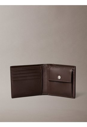 Billetera Gris Plegada Con Logo Monograma Con Monedero Calvin Klein