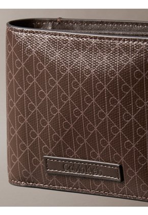 Billetera Gris Plegada Con Logo Monograma Con Monedero Calvin Klein