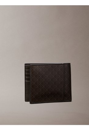 Billetera Gris Plegada Con Logo Monograma Con Monedero Calvin Klein