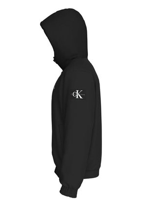 Chaqueta Rompeviento Negra De Nailon Con Capota Calvin Klein