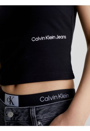 Top Negro De Punto Milano Con Hombro Descubierto Calvin Klein