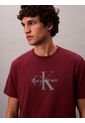 Camiseta Vino Tinto 20s Con Estampado Gráfico De Monograma Calvin Klein de Calvin Klein