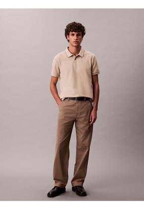 Polo Blanco De Manga Corta En Tejido Piqué Calvin Klein