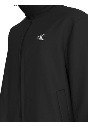 Chaqueta Rompeviento Negra De Nailon Con Capota Calvin Klein