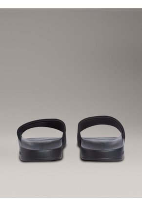 Sandalias Negro Deslizantes Con Monograma Calvin Klein