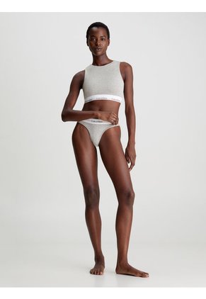 Top Gris De Espalda Abierta - Modern Cotton