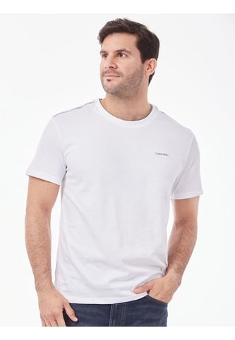 Camiseta Blanca Manga Corta Con Cinta Distintiva En Los Hombros Calvin Klein Calvin Klein