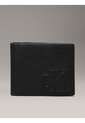 Billetera Negra De Cuero Con Monograma En Relieve Calvin Klein de Calvin Klein