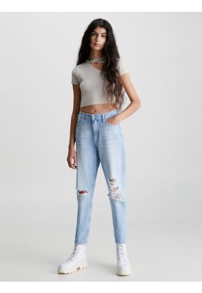 Top Con Abertura Mujer Beige Calvin Klein