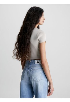 Top Con Abertura Mujer Beige Calvin Klein