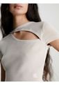 Top Con Abertura Mujer Beige Calvin Klein de Calvin Klein