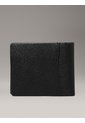Billetera Negra De Cuero Con Monograma En Relieve Calvin Klein de Calvin Klein