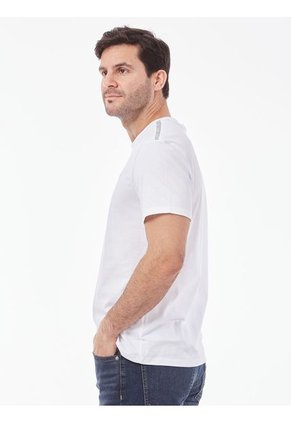 Camiseta Blanca Manga Corta Con Cinta Distintiva En Los Hombros Calvin Klein